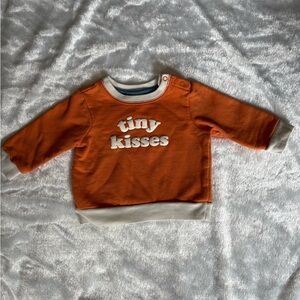 Cat & Jack Orange 'tiny kisses' Sweatshirt with Cream Trim